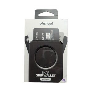 B9-P OhSnap Snap Magnetic MagSafe Phone Grip RFID Card Wallet - Black ⬇️